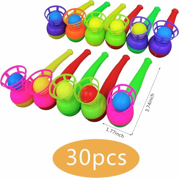 Bolas |   30 Peças Brinquedo de Bolinha Flutuante com Canudo para Crianças Meninos Meninas – Bolas para Sopro em Festa (Cor Aleatória) Bolas Aleatório