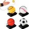 Bolas |   4 Peças de Bola de Retorno para Pulso – Bola de Borracha Rebatível de 2 Polegadas com Pulso em Corda – Bola Esportiva para Pulso Inclui Basquete, Beisebol e Futebol para Exercícios ou Brincadeiras de Adolescentes e Adultos. Bolas Bolas