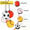 Bolas |   4 Peças de Bola de Retorno para Pulso – Bola de Borracha Rebatível de 2 Polegadas com Pulso em Corda – Bola Esportiva para Pulso Inclui Basquete, Beisebol e Futebol para Exercícios ou Brincadeiras de Adolescentes e Adultos. Bolas Bolas