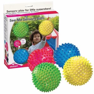 Bolas |   A Bola Sensorial Original para Bebê – Bola Transparente de 4″ em Cores Primárias que Ajuda a Desenvolver Habilidades Motoras Grossas para Crianças a Partir de 6 Meses – Presente de Natal Colorido e Único para Crianças Pequenas Bolas Bolas