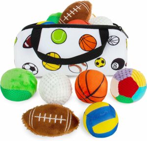 Bolas |   Bolas Esportivas Sensoriais para Bebês e Crianças Pequenas – Brinquedos para Desenvolvimento Sensorial – Brinquedos de Educação Esportiva para Bebês de 6 a 12 Meses – Bolas com Diferentes Texturas Tácteis Sensoriais com Chocalho e Apitos. Bolas Bolas