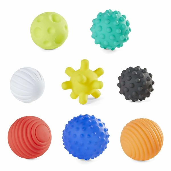 Bolas |   Bolas Sensoriais – Blocos e Amiguinhos – Brinquedos Texturizados, Macios e Coloridos. Inclui 8 Bolas, 8 Blocos Numerados e 4 Amiguinhos Animais. Idade: 0 Meses +. Conjunto de 20 Peças. Bolas Bolas