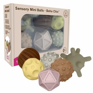 Bolas |   Bolas Sensoriais Mini para Bebês – Pacote com 6 Bolas Coloridas Boho Chic que Ajudam a Desenvolver Habilidades Motoras Grossas para Crianças a Partir de 6 Meses – Bola Vibrante, Colorida e Única para Bebês Bolas Bolas