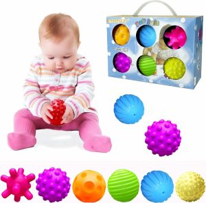 Bolas |   Bolas Sensoriais para Bebês – Brinquedos Sensoriais para Bebês de 6 a 12 Meses – Brinquedos para Crianças de 1 a 3 Anos – Conjuntos de Bolas Macias Texturizadas em Cores Vibrantes – Brinquedos Montessori para Bebês de 6 a 12 Meses – Brinquedos Infantis (Pacote com 6) Bolas Bolas