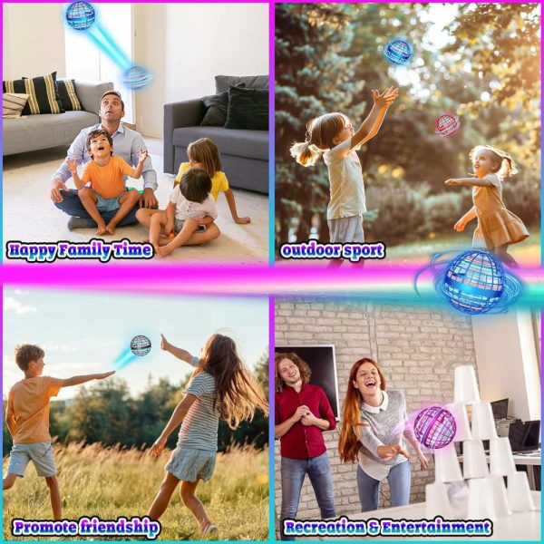 Bolas |   Brinquedo de Bola Flutuante Galáxia – Globo Cósmico Boomerang 2024 Atualizado, Bola Flutuante para Crianças e Adultos, Meninos e Meninas, Bola Voadora Rotativa 360° para Uso Interno e Externo, Brinquedos Legais, Presente (Azul) Bolas Azul