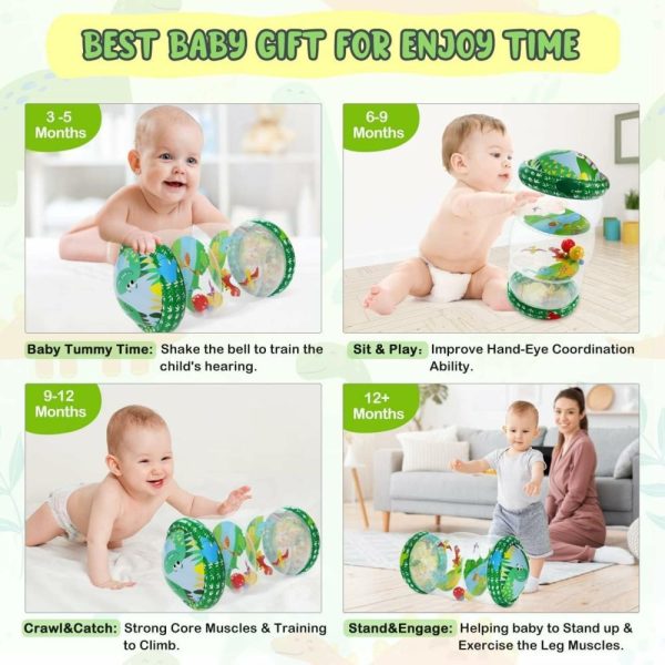 Bolas |   Brinquedos para Bebês Engatinhando 6-12 Meses – Brinquedos Infláveis para Hora da Barriga para Bebês – Brinquedos Sensoriais Rolantes para Presentes para Meninos e Meninas de 3-6 e 6-12 Meses Bolas Bolas