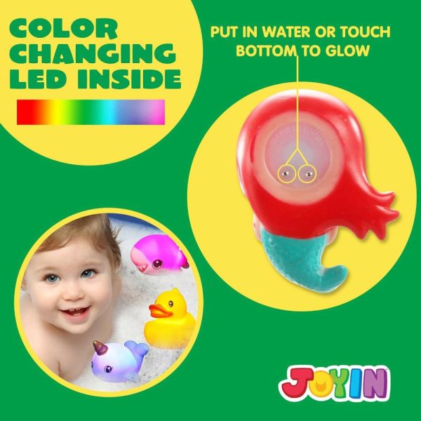 Brinquedos de Banho |   12 Peças de Brinquedos de Banho Iluminados para Crianças – Brinquedo de Sereia LED Colorido e Piscante para Banheira – Brinquedo Flutuante de Borracha para Bebês e Crianças – Presente de Aniversário e Dia dos Namorados – Ideal para Festas na Piscina Brinquedos de Banho Brinquedos de Banho