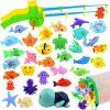 Brinquedos de Banho |   Brinquedo Magnético de Pesca para Piscina – Jogo de Mesa de Água para Banheira – Vara de Pesca Flutuante com Peixes – Presentes de Aniversário para Crianças de 3 a 6 Anos – Brinquedos ao Ar Livre para Crianças Brinquedos de Banho Brinquedos de Banho