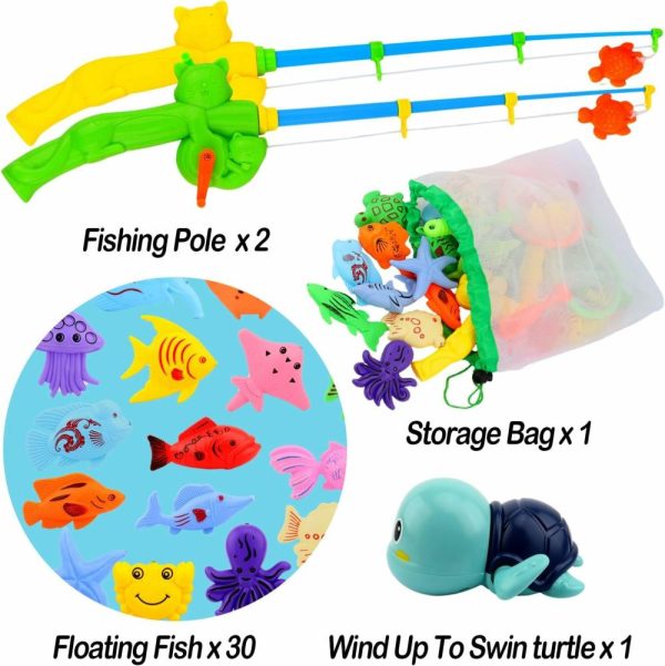 Brinquedos de Banho |   Brinquedo Magnético de Pesca para Piscina – Jogo de Mesa de Água para Banheira – Vara de Pesca Flutuante com Peixes – Presentes de Aniversário para Crianças de 3 a 6 Anos – Brinquedos ao Ar Livre para Crianças Brinquedos de Banho Brinquedos de Banho