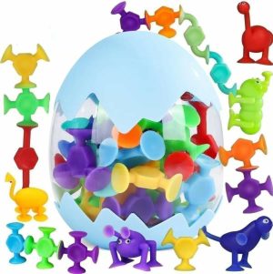 Brinquedos de Banho |   Brinquedos de Banho 27 Peças – Brinquedos de Sucção Sensoriais para Crianças de 4 a 8 Anos – Brinquedos para Meninos e Meninas – Brinquedos para Alívio do Estresse – Brinquedos de Viagem – Brinquedos de Sucção em Silicone – Brinquedos de Páscoa Brinquedos de Banho Brinquedos de Banho