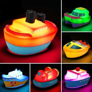 Brinquedos de Banho |   Brinquedos de Banho – Conjunto de 6 Barquinhos Flutuantes com Luzes LED – Luzes Coloridas que Mudam de Cor na Água – Presente para Bebês, Crianças e Meninos – Brinquedo de Banheira para Banho, Jogos e Festas na Piscina Brinquedos de Banho Brinquedos de Banho