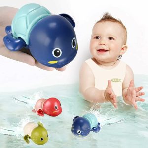 Brinquedos de Banho |   Brinquedos de Banho – Pacote com 3 Brinquedos de Tartaruga de Natação Fofos para Crianças de 1 a 3 Anos – Brinquedos Flutuantes com Corda para Meninos e Meninas de 1 Ano – Brinquedos de Água para Bebês Recém-Nascidos – Brinquedos de Piscina para Crianças em Idade Pré-Escolar Brinquedos de Banho Brinquedos de Banho