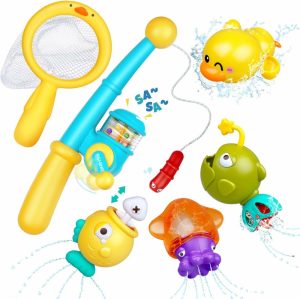 Brinquedos de Banho |   Brinquedos de Banho para Bebês de 1 a 3 Anos – Jogos de Pesca Magnéticos com Brinquedos de Banheira Flutuantes, Brinquedos de Corda e Rede de Pesca, Varas de Pesca para a Piscina para Crianças de 1 a 3 Anos Brinquedos de Banho Brinquedos de Banho