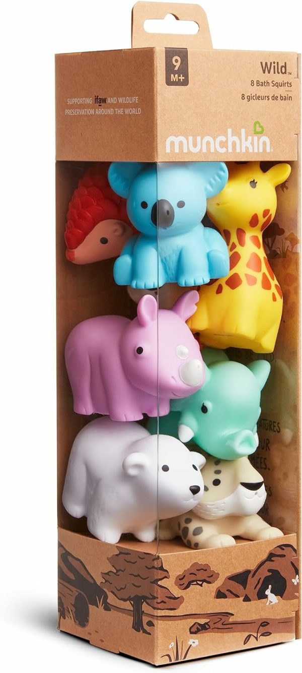 Brinquedos de Banho |   Brinquedos de Banho para Bebês e Crianças Pequenas com Animais Selvagens – Pacote com 8 Peças Brinquedos de Banho Brinquedos de Banho