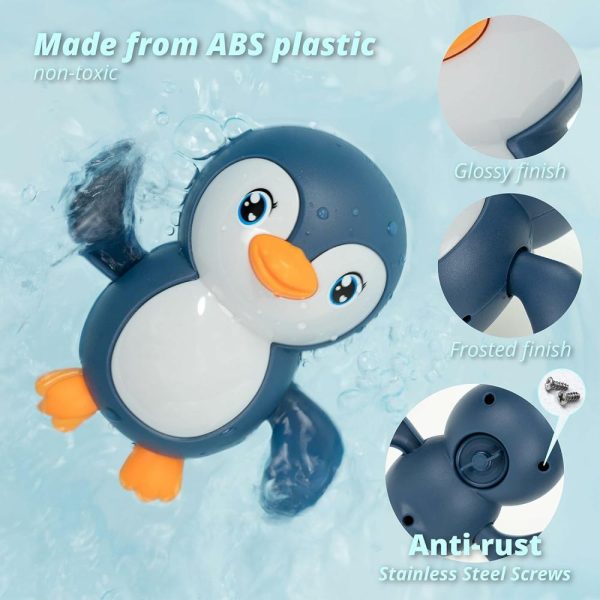 Brinquedos de Banho |   Brinquedos de Banho Pinguins de Natação com Cordão para Crianças a Partir de 18 Meses (Azul) Brinquedos de Banho Azul