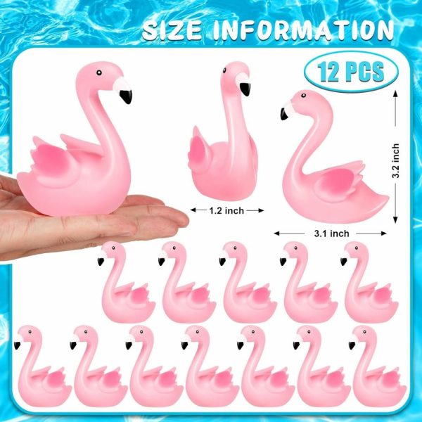 Brinquedos de Banho |   Patinhos de Borracha Flamingo Rosa – 12 Peças de Brinquedos de Banho Flamingo para Crianças, Pequenos Patinhos de Borracha Flamingo para Decoração de Bolos, Presentes de Aniversário, Prêmios para a Sala de Aula. Brinquedos de Banho Brinquedos de Banho