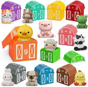 Brinquedos de Classificação e Empilhamento |   Brinquedo Educativo para Bebês de 1 a 3 Anos – 10 Brinquedos de Animais da Fazenda e 10 Celeiros – Contagem, Combinação e Classificação – Brinquedos Sensoriais Montessori – Presente de Natal, Aniversário ou Páscoa para Menino ou Menina de 1 a 3 Anos Brinquedos de Classificação e Empilhamento Brinquedos de Classificação e Empilhamento