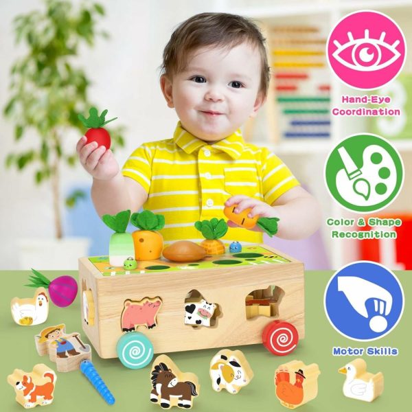 Brinquedos de Classificação e Empilhamento |   Brinquedos de Aprendizagem Montessori de Madeira para Bebês de 1 a 3 Anos – Brinquedos de Classificação de Formas com Animais – Jogo Educativo de Habilidades Motoras Finas para Crianças de 1 a 3 Anos Brinquedos de Classificação e Empilhamento Brinquedos de Classificação e Empilhamento