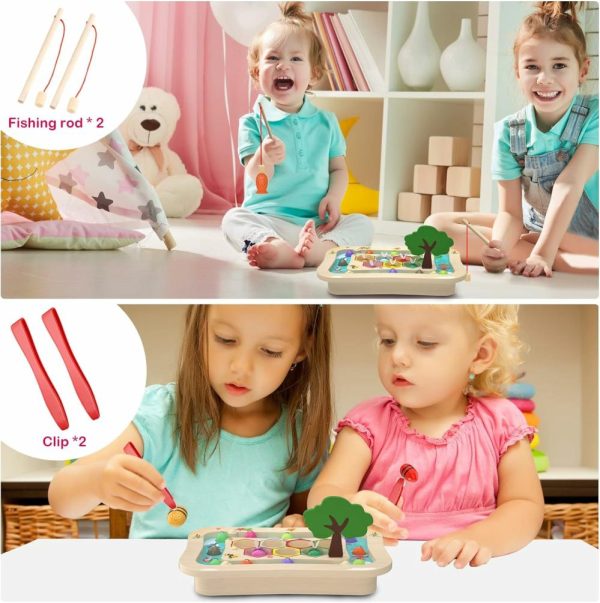 Brinquedos de Classificação e Empilhamento |   Brinquedos Montessori de Madeira para Crianças de 2 a 4 Anos – Brinquedos Educativos de Aprendizagem – Jogo de Pesca Magnético – Brinquedo de Classificação de Cores de Abelha – Brinquedos para Habilidades Motoras Finas – Presentes para Meninos e Meninas de 2 a 4 Anos Brinquedos de Classificação e Empilhamento Brinquedos de Classificação e Empilhamento