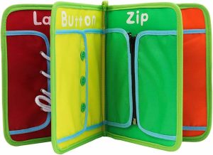 Brinquedos de Classificação e Empilhamento |   Brinquedos Montessori Materiais para Bebês Busyboard, Quadro de Aprendizado para Vestir Habilidades Básicas de Vida – Zíper, Botão, Fivela, Laço e Amarração Ferramentas Educacionais para Aprendizado na Pré-Escola Brinquedos de Classificação e Empilhamento Brinquedos de Classificação e Empilhamento