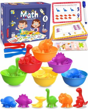 Brinquedos de Classificação e Empilhamento |   Contando Dinossauros Brinquedos Montessori para Meninos e Meninas de 3 a 5 Anos – Manipulativos Matemáticos – Atividades de Aprendizagem para Pré-escola – Presentes para Jardim de Infância – Brinquedos Sensoriais para Crianças de 2 a 4 Anos, 3 a 5 Anos, 4 a 8 Anos Brinquedos de Classificação e Empilhamento Brinquedos de Classificação e Empilhamento