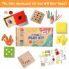 Brinquedos de Classificação e Empilhamento |   Kit de Brincadeira 4-em-1 Inclui Caixa de Permanência de Objetos, Jogo de Colheita de Cenouras com Moedas Montessori, Jogo de Queda de Cores com Palitos – Brinquedos para Bebês de 6 a 12 Meses, 1 Ano, 2 Anos e 3 Anos. Brinquedos de Classificação e Empilhamento Brinquedos de Classificação e Empilhamento