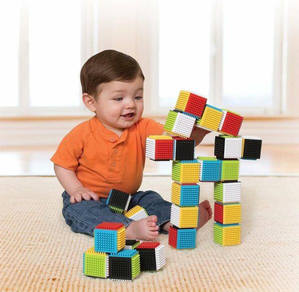 Brinquedos de Classificação e Empilhamento |   Pressione e Mantenha Blocos Sensoriais para Bebês Idade a Partir de 6 Meses – Conjunto de 24 Peças Multicolorido Brinquedos de Classificação e Empilhamento Brinquedos de Classificação e Empilhamento