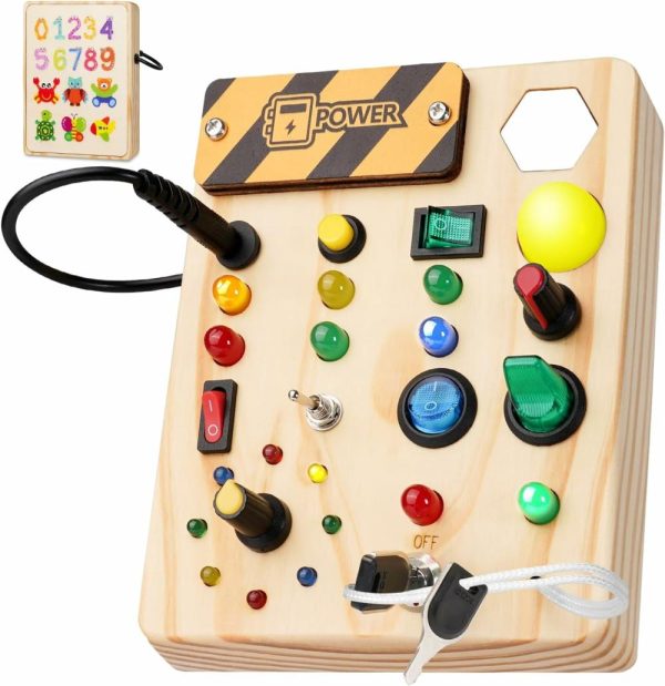 Brinquedos de Classificação e Empilhamento |   Tabuleiro Ativo Montessori para Crianças Pequenas com 27 Luzes LED – Brinquedos Montessori para Crianças de 1 a 6 Anos – Brinquedo Sensorial de Madeira para Meninos e Meninas – Presentes Ideais Brinquedos de Classificação e Empilhamento Brinquedos de Classificação e Empilhamento