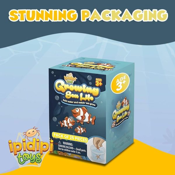 Brinquedos de Desenvolvimento e Atividade para Bebês |   Brinquedos de Criaturas Marinhas que Crescem na Água para Crianças – Pacote com 25 Animais que Crescem na Água – Lembrancinhas de Festa Temática do Oceano para Aniversário, Enchimentos de Sacolas de Doces, Enchimentos de Piñata, Brinquedos para Caixa de Prêmios Escolares Brinquedos de Desenvolvimento e Atividade para Bebês Brinquedos de Desenvolvimento e Atividade para Bebês