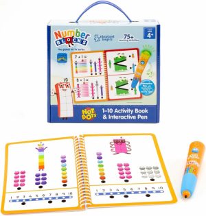 Brinquedos de Desenvolvimento e Atividade para Bebês |   Caderno de Atividades Hot Dots Numberblocks Números 1-10 com Caneta Interativa – Mais de 75 Atividades – Presente para Crianças a Partir de 4 Anos Brinquedos de Desenvolvimento e Atividade para Bebês Brinquedos de Desenvolvimento e Atividade para Bebês