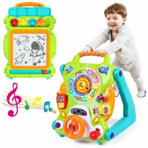 Brinquedos de empurrar e puxar |   Andador 3 em 1 para Meninos e Meninas – Brinquedo de Atividade com Centro de Atividades e Quadro de Desenho – Brinquedos para Bebês de 1 Ano – Presentes de Aniversário para Crianças de 9, 12, 18 Meses e 2 a 3 Anos – Brinquedo de Empurrar com Efeitos Sonoros e de Luz Brinquedos de empurrar e puxar Brinquedos de empurrar e puxar