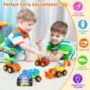 Brinquedos de empurrar e puxar |   Brinquedo de Inércia – Brinquedo Educativo para Bebês e Crianças – Carros com Fricção, Carros de Empurrar e Ir, Trator, Escavadeira, Caminhão Basculante, Misturador de Cimento – Veículos de Engenharia para Meninos e Meninas – Presente para Crianças – 4 Peças Brinquedos de empurrar e puxar Brinquedos de empurrar e puxar