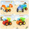 Brinquedos de empurrar e puxar |   Brinquedo de Inércia – Brinquedo Educativo para Bebês e Crianças – Carros com Fricção, Carros de Empurrar e Ir, Trator, Escavadeira, Caminhão Basculante, Misturador de Cimento – Veículos de Engenharia para Meninos e Meninas – Presente para Crianças – 4 Peças Brinquedos de empurrar e puxar Brinquedos de empurrar e puxar