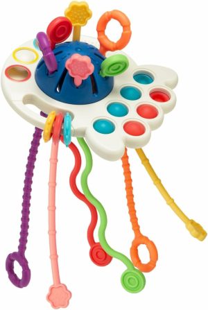 Brinquedos de empurrar e puxar |   Brinquedos Montessori para Bebês de 6 a 12 Meses – Brinquedo de Mordida com Corda para Crianças de 1 a 3 Anos – Brinquedo de Atividade Multissensorial – Presentes de Aniversário para Bebês Meninos e Meninas Brinquedos de empurrar e puxar Brinquedos de empurrar e puxar