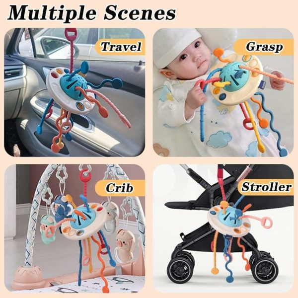 Brinquedos de empurrar e puxar |   Brinquedos Sensoriais para Bebês – Brinquedos de Silicone para Crianças a Partir de 18 Meses, Brinquedos de Empurrar e Puxar para Bebês, Brinquedo de Viagem Carro Avião Fidget Pop It para Crianças, Brinquedos de Banho para Bebês com Tema STEM – Presentes para Bebês Brinquedos de empurrar e puxar Brinquedos de empurrar e puxar