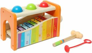 Brinquedos de Martelar e Bater |   Banco de Martelar com Xilofone Deslizante – Brinquedo Musical Durável e Premiado para Crianças Pequenas, Amarelo Brinquedos de Martelar e Bater Amarelo