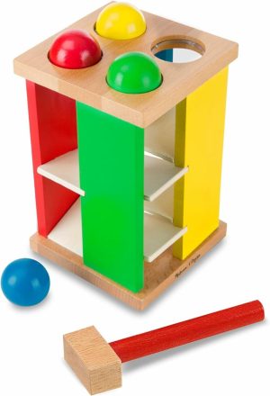 Brinquedos de Martelar e Bater |   Brinquedo de Torre de Madeira Deluxe para Bater e Rolar com Martelo – Brinquedo Educativo para Crianças Pequenas – Banco de Martelar de Madeira para Idades a Partir de 2 Anos Brinquedos de Martelar e Bater Brinquedos de Martelar e Bater