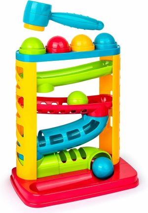 Brinquedos de Martelar e Bater |   Brinquedos Duráveis de Empilhar e Bater para Crianças – Aprendizado Ativo e Desenvolvimento Precoce – Brinquedos Montessori Divertidos para Meninos e Meninas – Brinquedo Educacional STEM – Ótimo Presente de Aniversário para Idades de 1 a 3 Anos Brinquedos de Martelar e Bater Brinquedos de Martelar e Bater