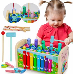 Brinquedos de Martelar e Bater |   Brinquedos Educativos de Madeira Montessori para Crianças de 1 Ano, 2 e 3 Anos – Brinquedos Sensoriais para Desenvolvimento Infantil, Martelo e Brinquedos de Golpe, Xilofone, Brinquedo para Habilidades Motoras Finas, Atividades para Pré-Escola de 1 a 3 Anos – Presente Ideal para Idades de 1 a 2 Anos. Brinquedos de Martelar e Bater Brinquedos de Martelar e Bater