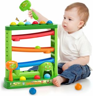 Brinquedos de Martelar e Bater |   Brinquedos para Bebês de 1 a 3 Anos – Brinquedo de Bater a Bola com 2 Martelos e 12 Bolas – Brinquedos Montessori para Bebês de 12 a 18 Meses – Jogo Interativo para Meninos e Meninas – Presente Educacional para Aprendizagem Precoce Brinquedos de Martelar e Bater Brinquedos de Martelar e Bater