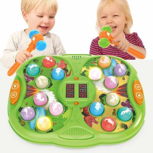 Brinquedos de Martelar e Bater |   Jogo de Bater no Molho – Brinquedo de Bater em Dinossauro para Crianças – Brinquedo Educativo Interativo com 2 Martelos – Som e Luz – Modo PK – Presente de Aniversário para Crianças de 3 a 8 Anos, Meninos e Meninas Brinquedos de Martelar e Bater Brinquedos de Martelar e Bater