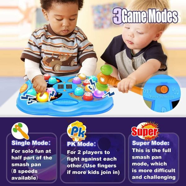 Brinquedos de Martelar e Bater |   Jogo Whack A Mole – Brinquedo Montessori para Crianças – Tema Espacial – Brinquedos de Aniversário para Idades de 3 a 6 Anos – Brinquedo Educativo STEM para Meninos e Meninas – Terapia Sensorial e de Fala para Autismo – 2 Martelos Inclusos Brinquedos de Martelar e Bater Brinquedos de Martelar e Bater