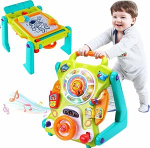 Brinquedos Eletrônicos de Desenvolvimento Precoce |   Andador 3 em 1 para Bebês – Brinquedos para Sentar e Ficar em Pé – Centro de Atividades para Crianças – Mesa Musical Divertida para Bebês – Luzes e Sons – Aprendizado – Presente de Aniversário para 9, 12, 18 Meses, 1 e 2 Anos – Menino e Menina Brinquedos Eletrônicos de Desenvolvimento Precoce Brinquedos Eletrônicos de Desenvolvimento Precoce