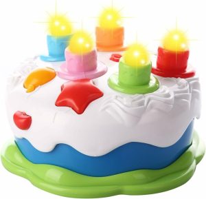 Brinquedos Musicais |   Bolo de Aniversário de Brinquedo para Bebê com Velas e Música – Brinquedo para Crianças de 2 a 5 Anos – Presente de Natal para Bebês Brinquedos Musicais Brinquedos Musicais