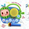 Brinquedos Musicais |   Brinquedo Auxiliar Cocomelon Boombox com Microfone para Crianças Pequenas – Música Integrada e Luzes Piscantes – Presentes para Fãs de Cocomelon Brinquedos Musicais Brinquedos Musicais