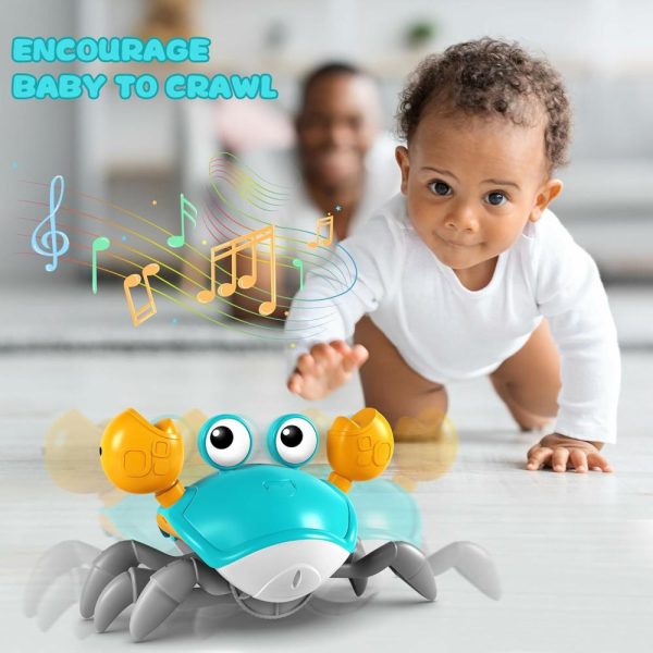 Brinquedos Musicais |   Brinquedo Caranguejo Rastejante – Brinquedos para Bebês na Hora da Barriguinha – Brinquedo Interativo Divertido que Dança, Anda e se Move – Caranguejos Sensoriais com Música – Brinquedos para Bebês de 0 a 6 meses e de 12 a 18 meses – Presentes de Aniversário para Meninos e Meninas. Brinquedos Musicais Brinquedos Musicais