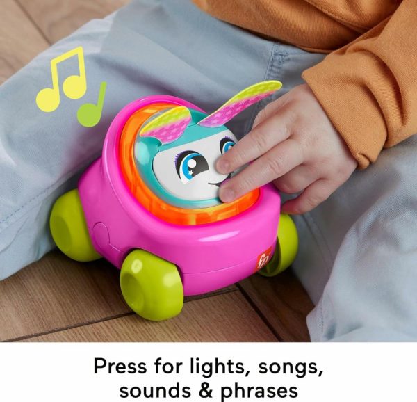 Brinquedos Musicais |   Brinquedo de Aprendizado para Bebês – Carro Empurrável Dj Buggy Rosa com Música e Luzes para Brincadeiras de Engatinhar para Bebês a Partir de 9 Meses Brinquedos Musicais Brinquedos Musicais