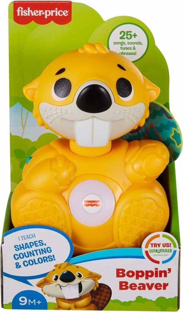 Brinquedos Musicais |   Brinquedo de Aprendizado para Bebês Linkimals Boppin’ Beaver com Música e Luzes para Bebês a Partir de 9 Meses – Compatível Apenas com Itens Linkimals Brinquedos Musicais Brinquedos Musicais