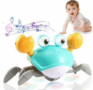 Brinquedos Musicais |   Brinquedo de Caranguejo Rastejante – Brinquedos de Tummy Time para Bebês de 3 a 6 meses, 6 a 12 meses, Aprender a Rastejar de 9 a 12 meses, 12 a 18 meses, Brinquedos para Meninos, Caranguejos para Bebês de 3 a 12 meses, Caminhando até 36 meses, Música, Dança, Presente de Aniversário. Brinquedos Musicais Brinquedos Musicais