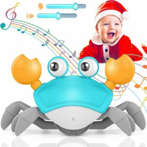 Brinquedos Musicais |   Brinquedo de Caranguejo Rastejante para Bebês – Presentes de Tempo de Barriga para Recém-Nascidos de 3 a 6 Meses e de 6 a 12 Meses – Caranguejo Iluminado que Anda, Dança e se Move com Música e Evita Obstáculos – Brinquedo Sensorial Recarregável Atualizado (Verde) Brinquedos Musicais Brinquedos Musicais